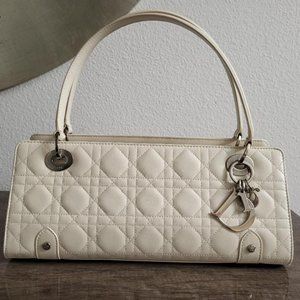 CHRISTIAN DIOR Calfskin Cannage Stitched, East West Lady Dior